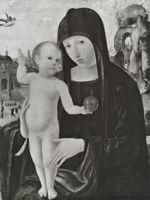 Bullaty Lomeo Photographers — Palmezzano Marco - seguace - sec. XV - Madonna con Bambino bendicente — insieme
